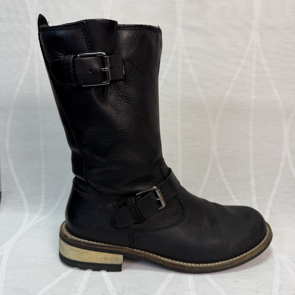 Kodiak Shoes - Kodiak‎ Alcona Waterproof Black Leather Motorcycle Boots Womens Size 6